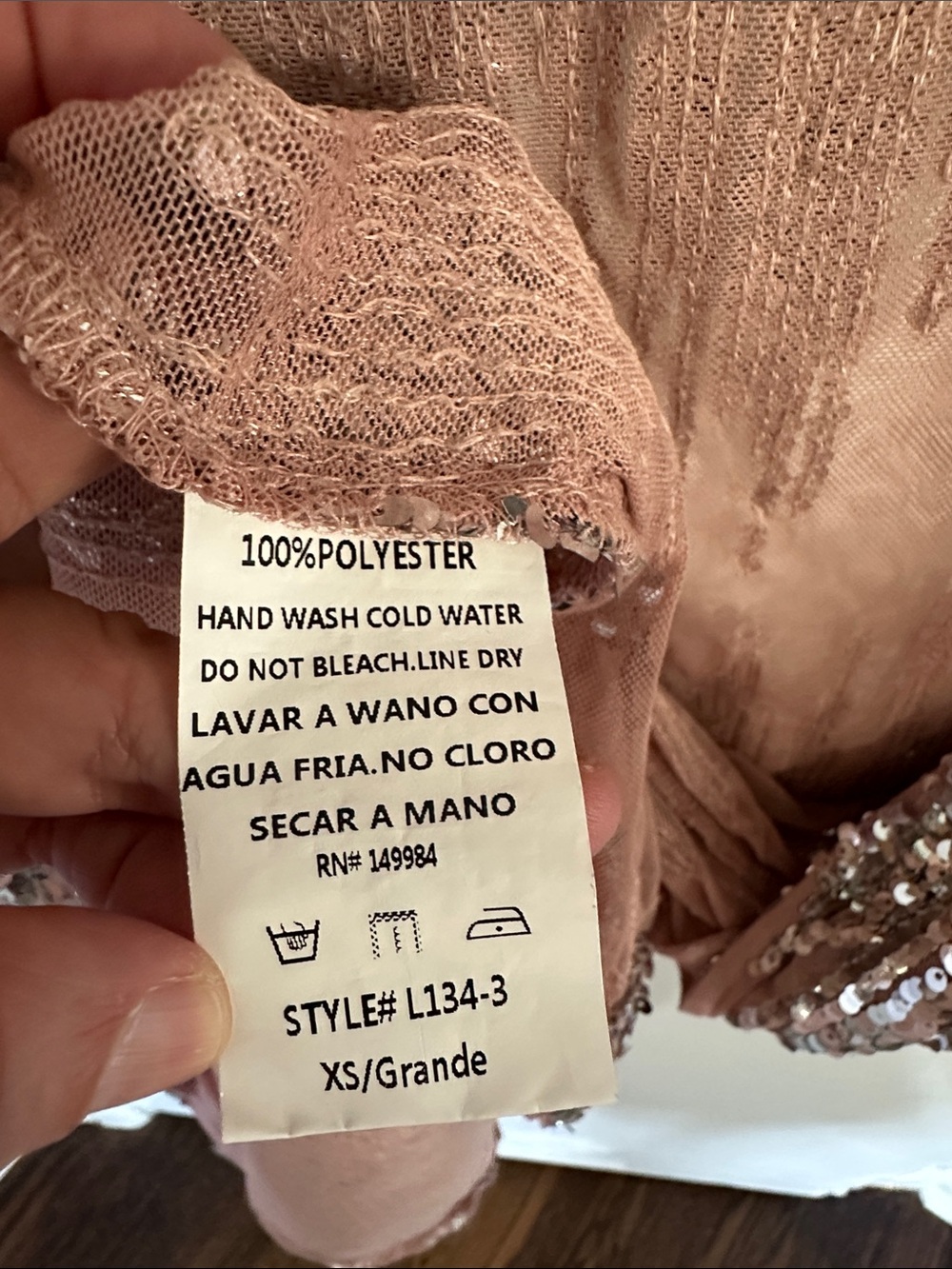 Southern fried chics Sheer Sequin Duster Cardigan in Blush Pink Size XS - Picture 7 of 8